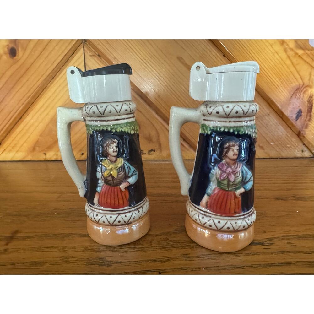 Vintage Kitzingen Germany Beer Stein Salt Pepper Shakers Figural Couple - Picture 3 of 9